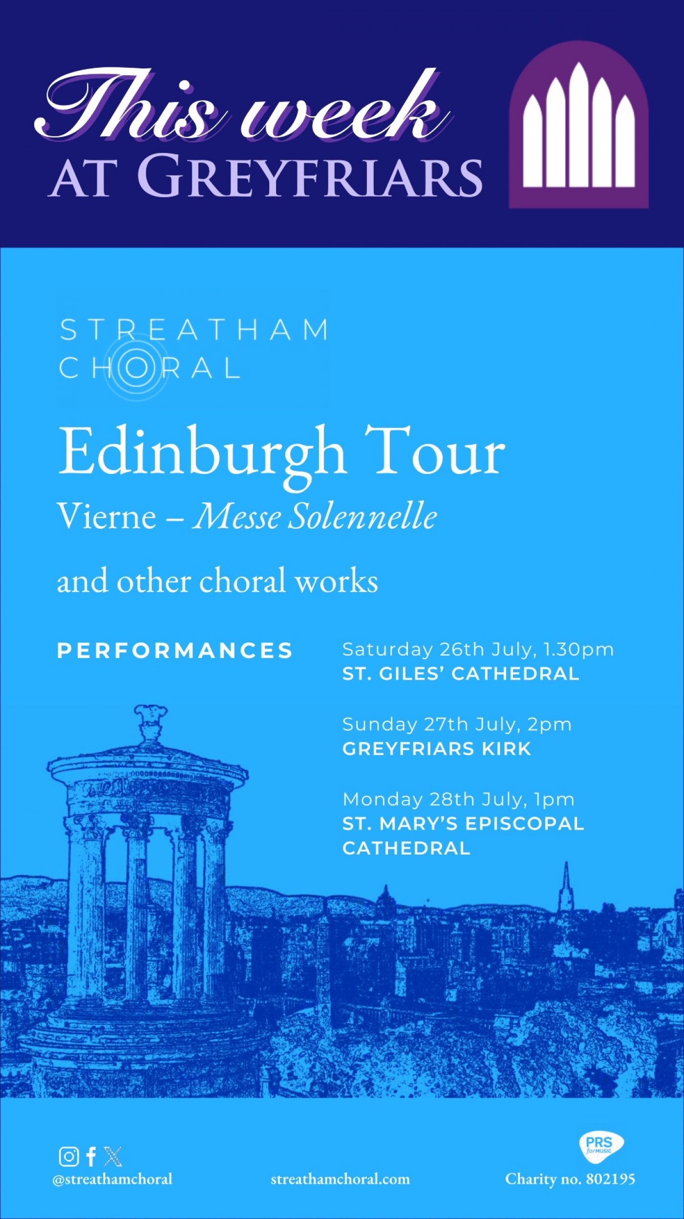 Streatham Choral Edinburgh Tour Recital at Greyfriars Kirk, 27 July | Event in Edinburgh | AllEvents
