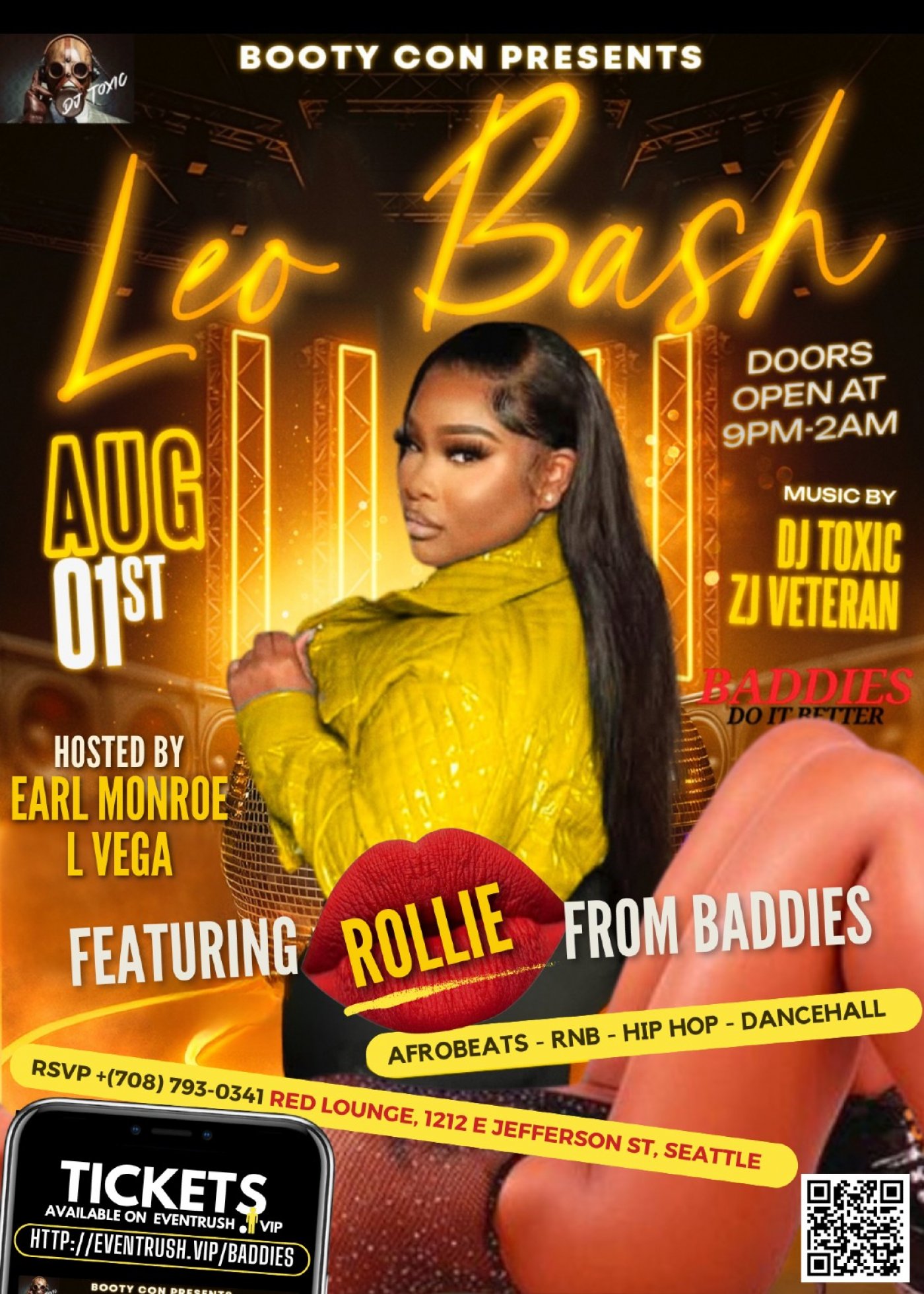 THE ULTIMATE LEO BASH HOSTED BY BADDIES GIRL "ROLLIE" TIX ON EVENT RUSH, 1 August | Event in Seattle