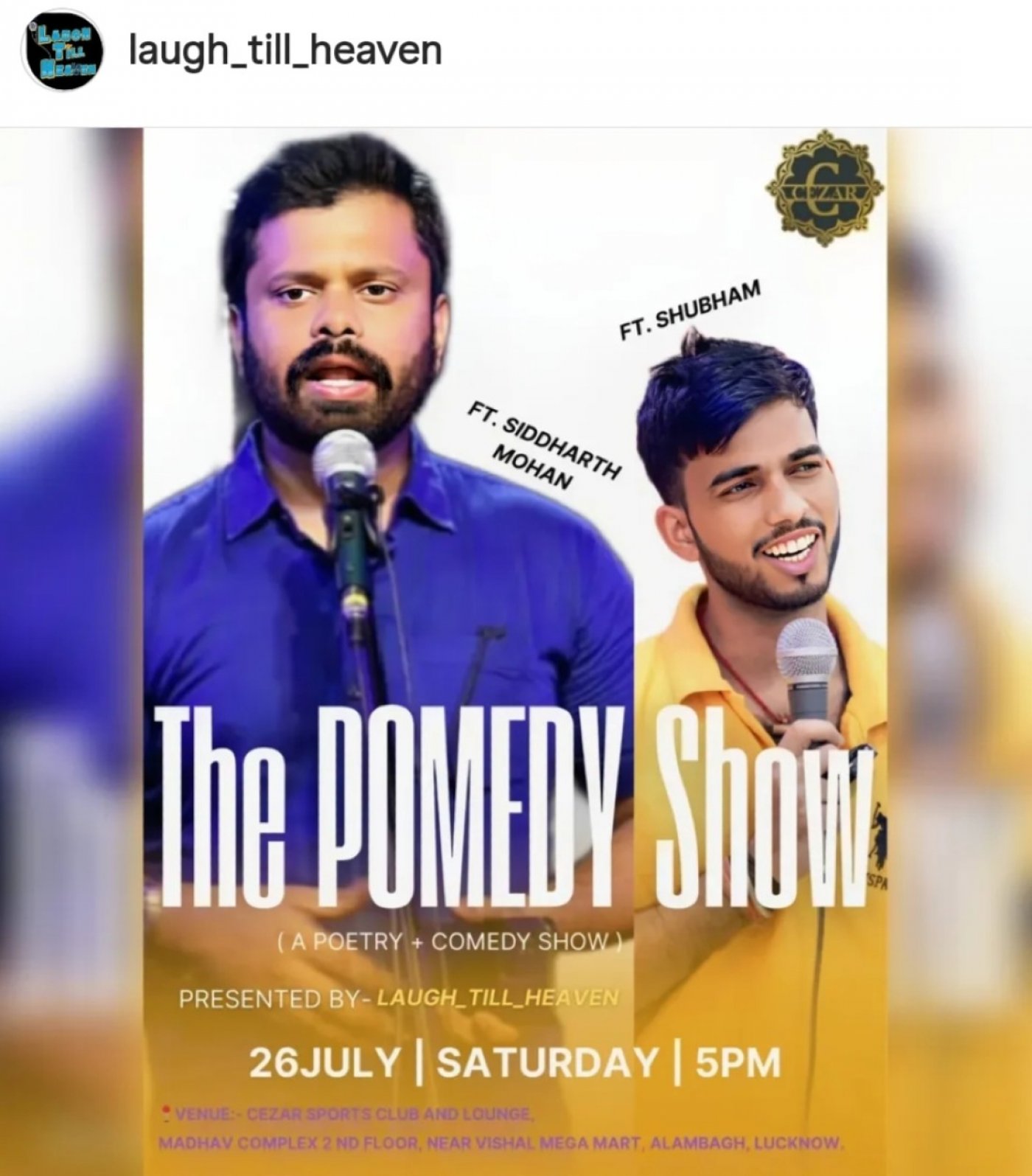 The POMEDY Show, 26 July | Event in Lucknow | AllEvents