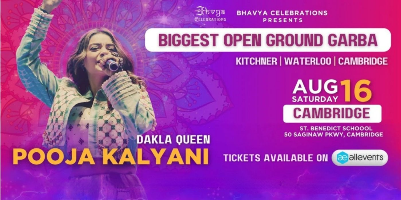 Rhythm Ratri 2025 with Pooja Kalyani | Open Ground Garba Kitchener | 16th August 2025, 16 August | AllEvents
