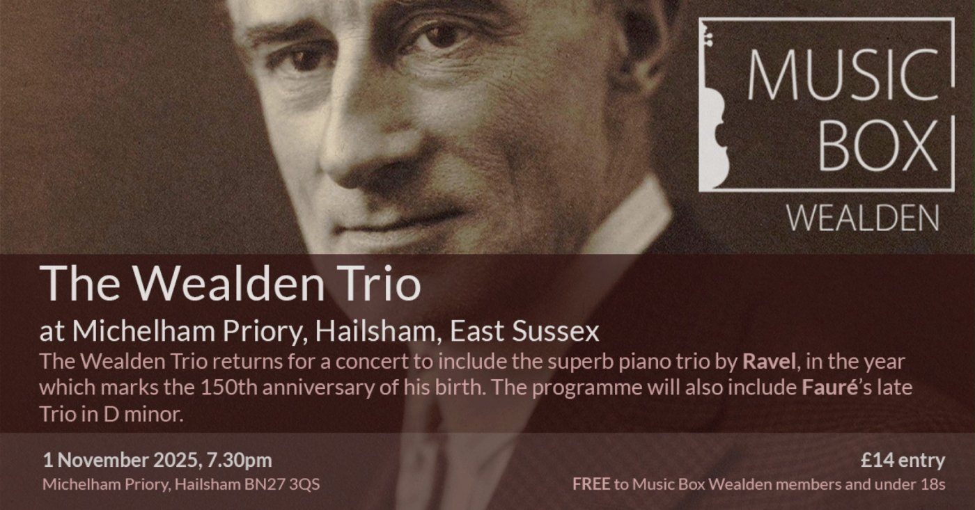 Ravel at 150 – The Wealden Trio at Michelham Priory, 1 November | Event in Laughton | AllEvents