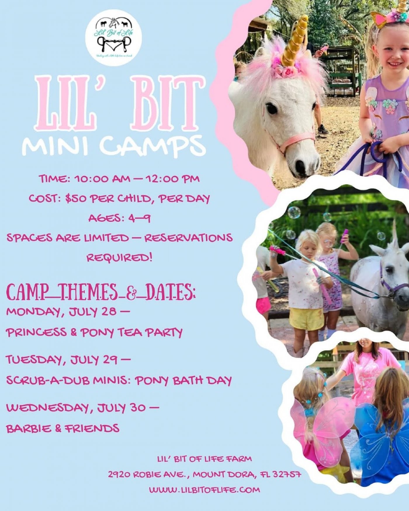 Lil' Mini Camps for Lil' Bits, 28 July | Event in Mount Dora | AllEvents