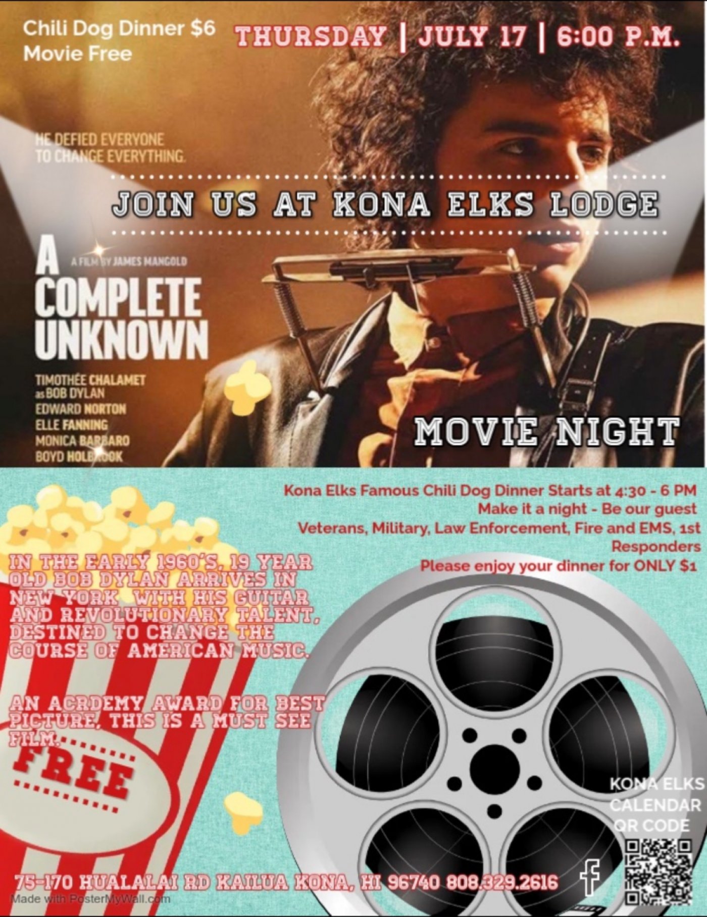 A Complete Unknown -Bob Dylan on the Big Screen. Kona Elks  | Event in Kailua-Kona | AllEvents