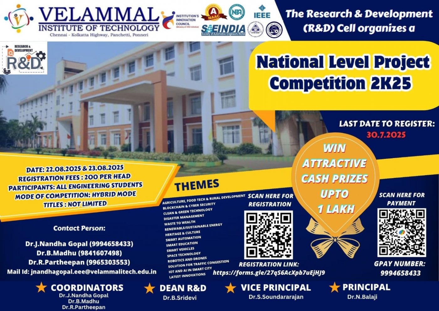 National Level Project Competition 2K25, 22 August | Event in Chennai | AllEvents