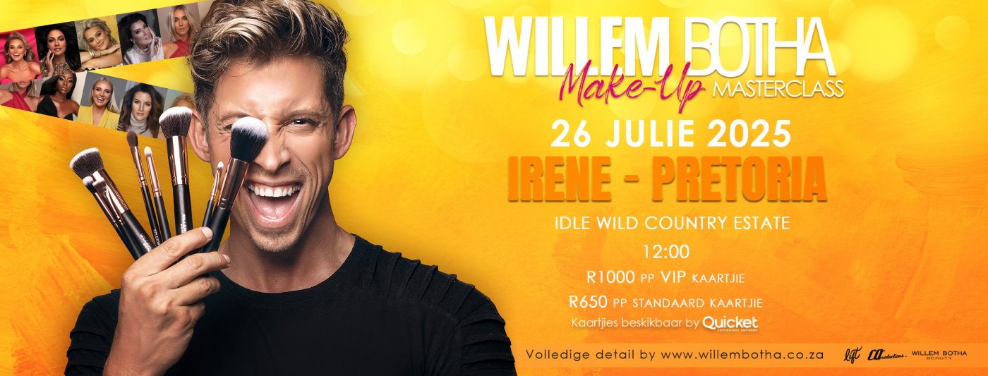 Willem Botha Make Up Masterclass, 26 July | Event in Pretoria | AllEvents