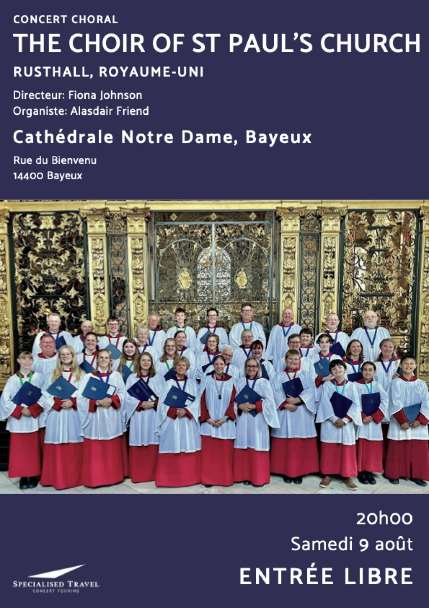 Concert gratuit du choeur britannique de l’église Saint-Paul de Rusthall, 9 August | Event in Bayeux | AllEvents