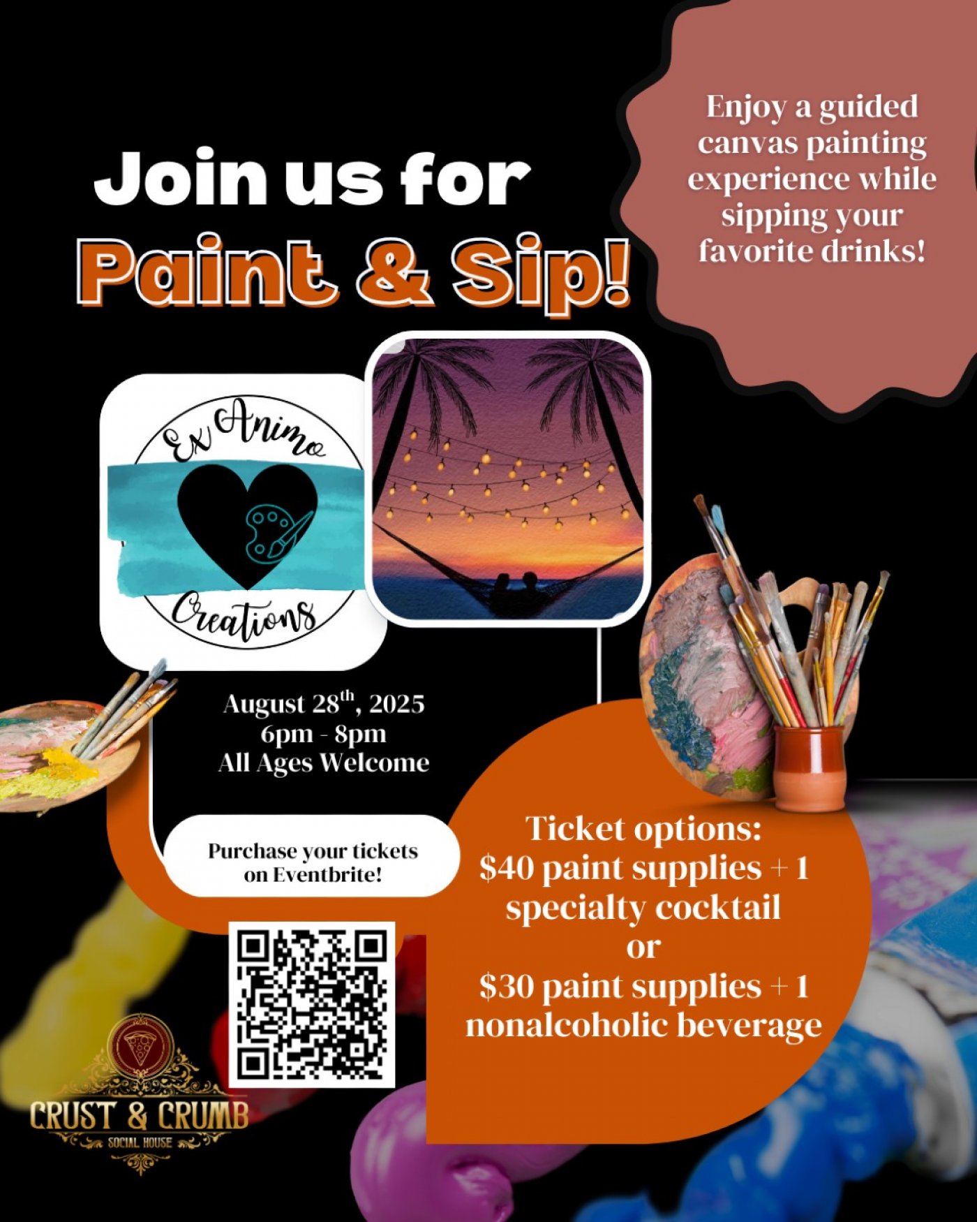 Paint and Sip @ Crust & Crumb Social House, 28 August | Event in Saint Cloud | AllEvents