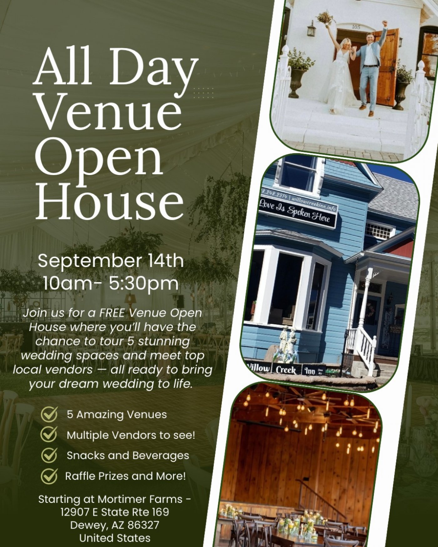 NAZ Wedding Venue Open House Tour, 14 September | Event in Dewey-Humboldt | AllEvents
