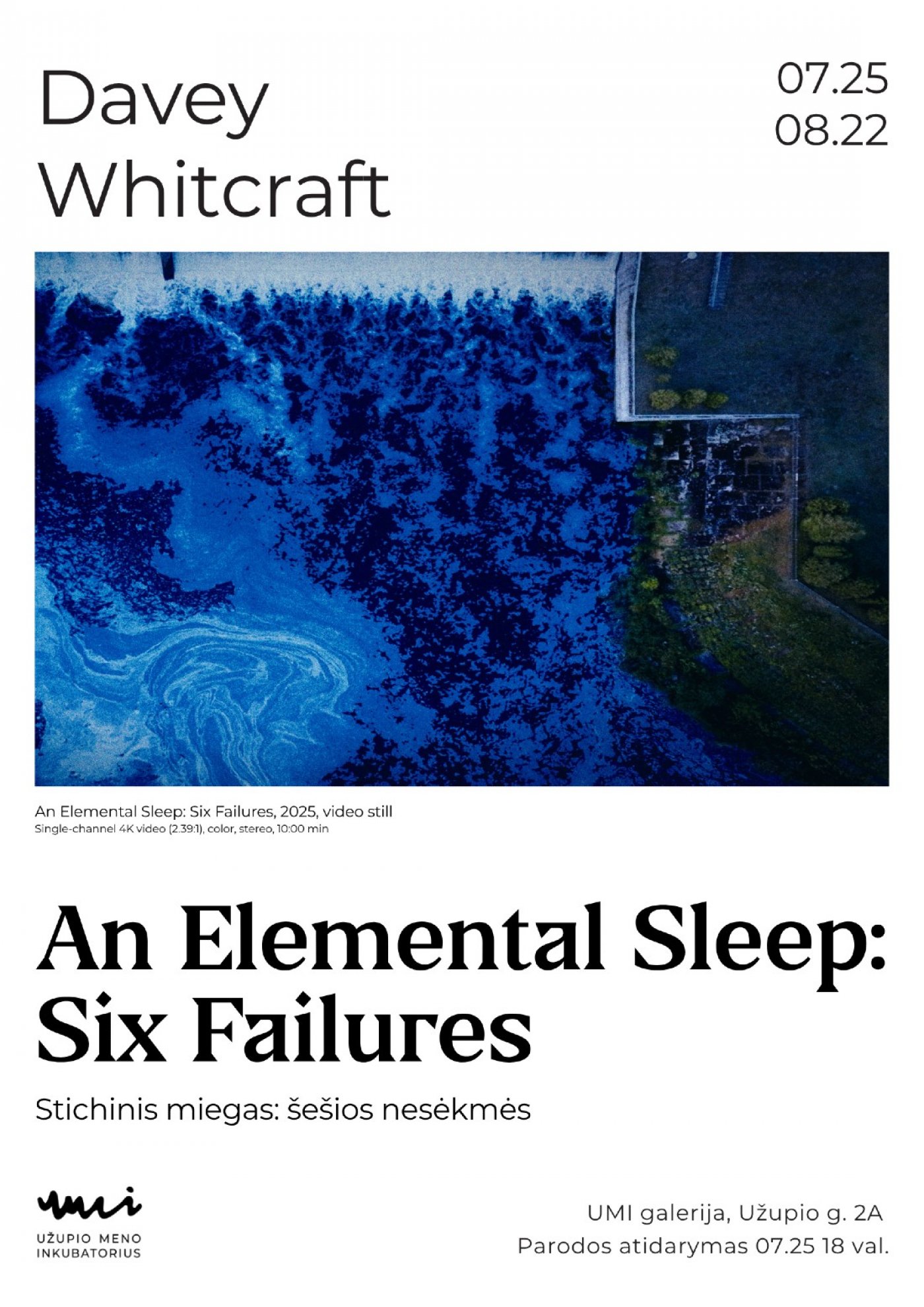 Davey Whitcraft "An Elemental Sleep: Six Failures", 25 July | Event in Vilnius | AllEvents