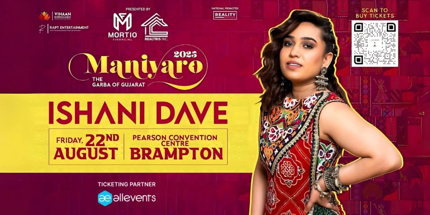 Maniyaro 2025 with Ishani Dave | Brampton | 22nd August 2025, 22 August | Event in Brampton | AllEvents
