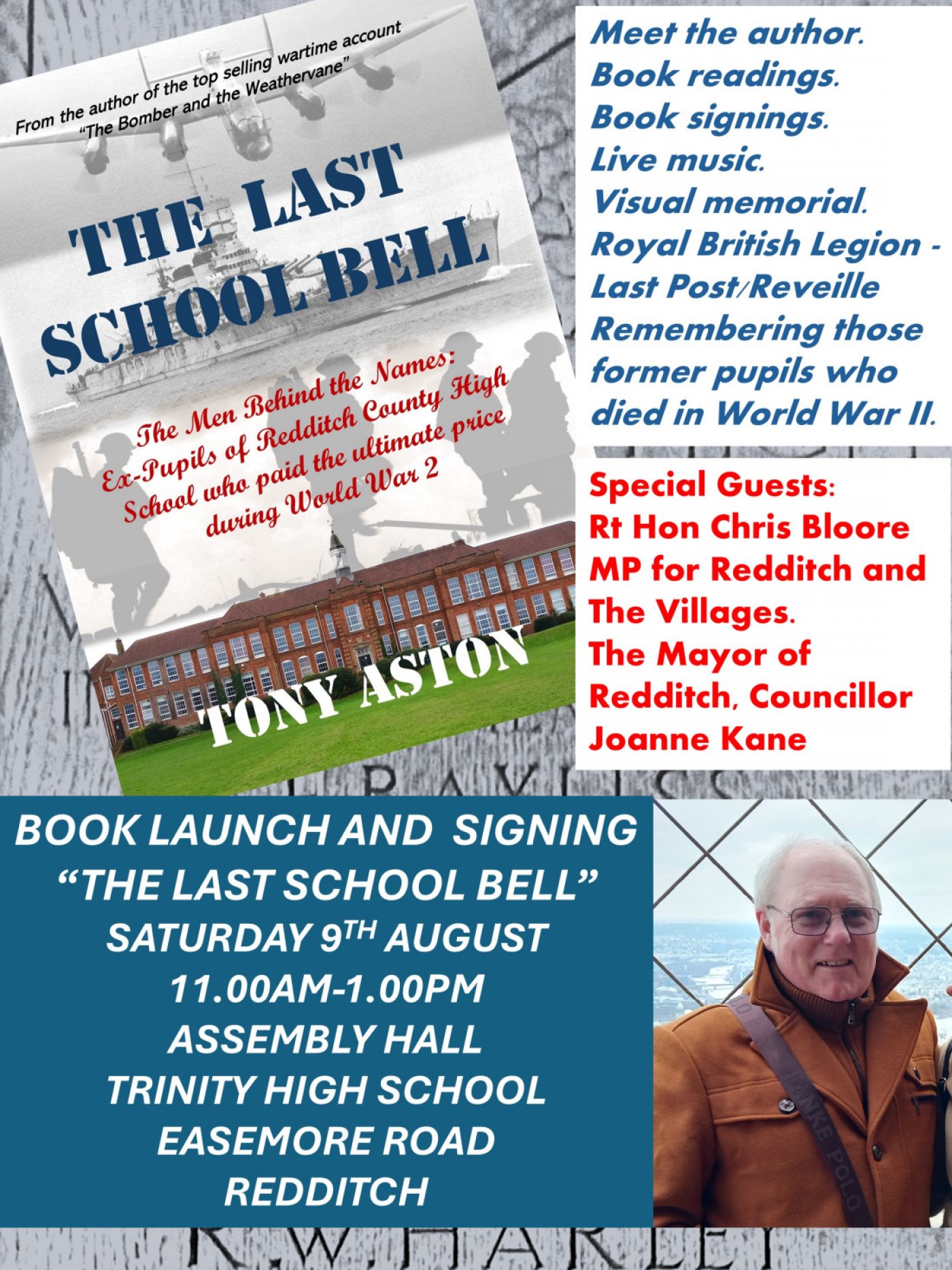 Book Launch "The Last School Bell" - Tony Aston, 9 August | Event in Redditch | AllEvents