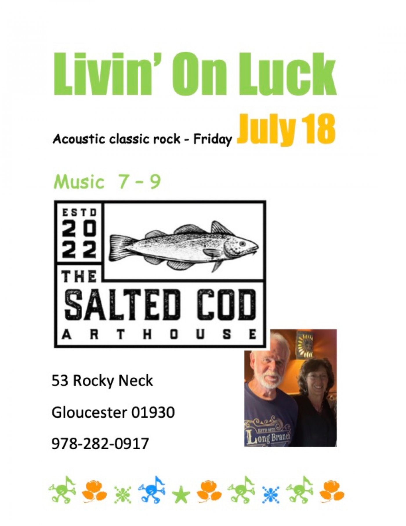 Livin' On Luck at Salted Cod | Event in Gloucester | AllEvents
