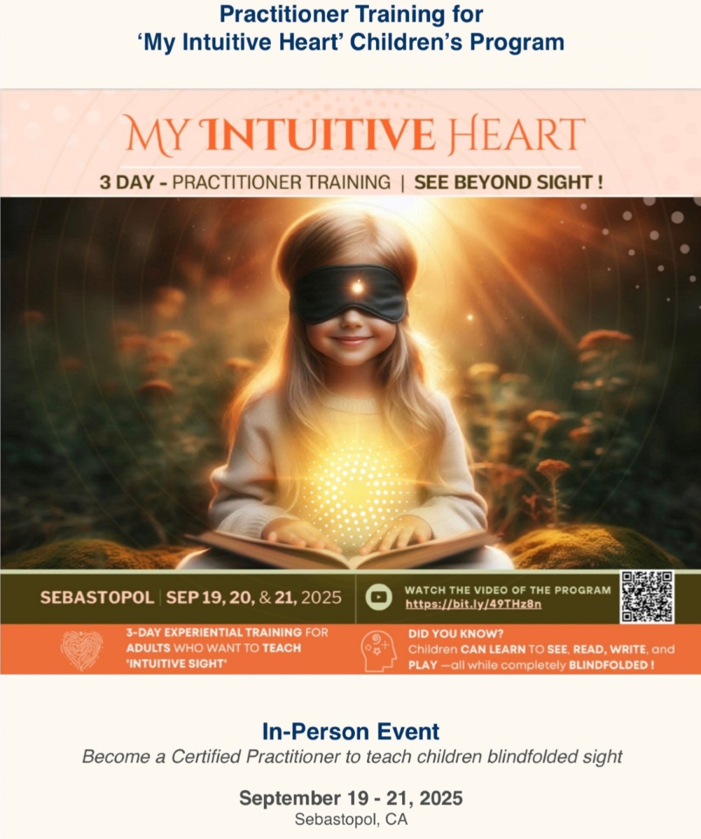 ‘My Intuitive Heart’ Practitioner Training (blindfolded sight program), 19 September | Event in Sebastopol