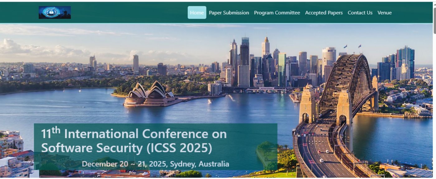 11th International Conference on Software Security (ICSS 2025), 20 December | Event in Sydney | AllEvents