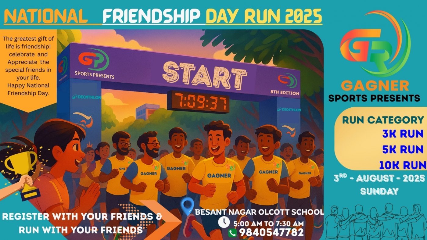 National Friendship Day Run  ( 3rd August 2025 Sunday ), 3 August | Event in Chennai | AllEvents