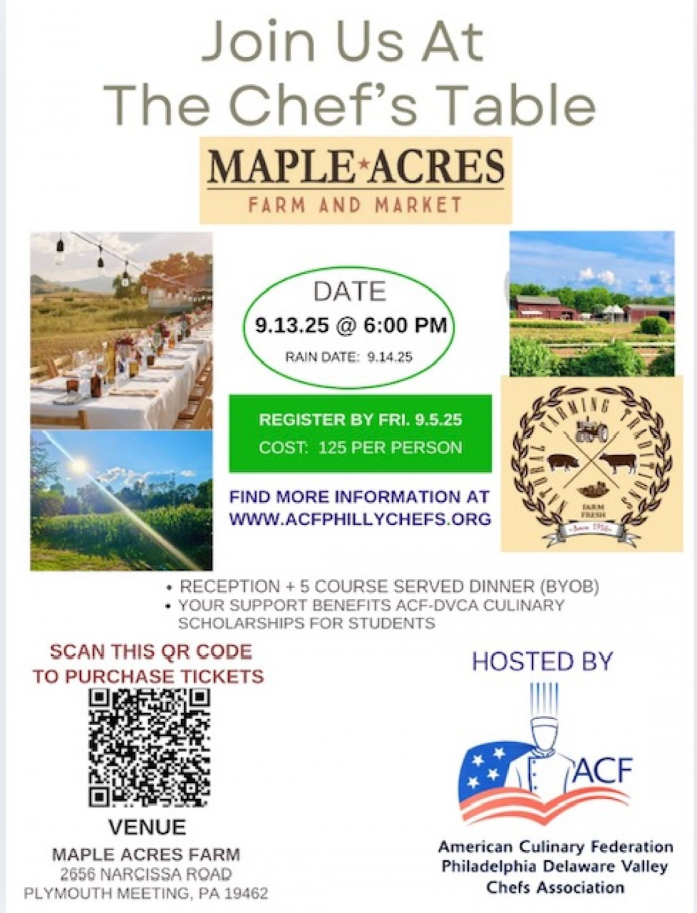 Chefs' Table at The Farm | Event in Plymouth Meeting | AllEvents