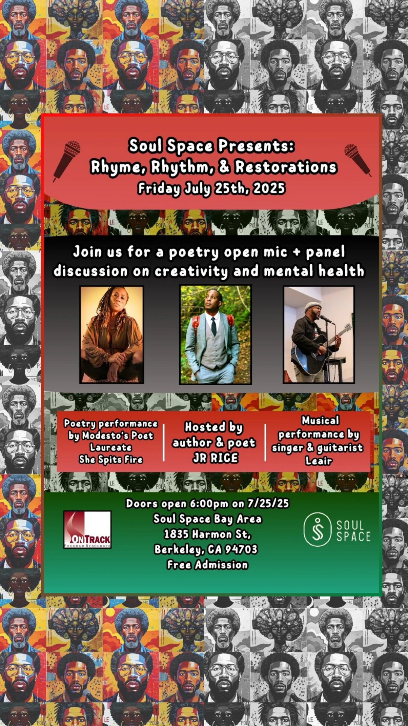 Soul Space Presents: Rhyme, Rhythm, and Restoration , 25 July | Event in Berkeley | AllEvents