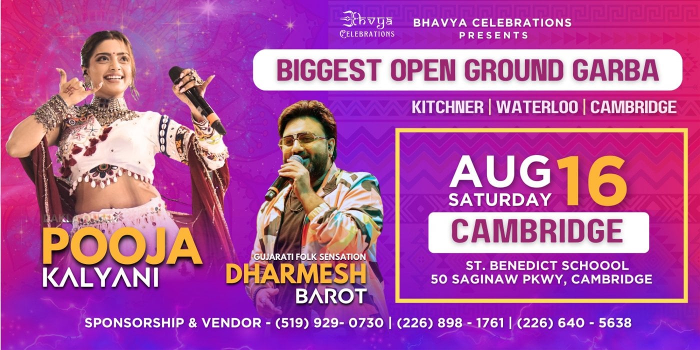 Rhythm Ratri 2025 with Pooja Kalyani & Dharmesh Barot | Open Ground Garba Kitchener | 16th August 2025, 16 August