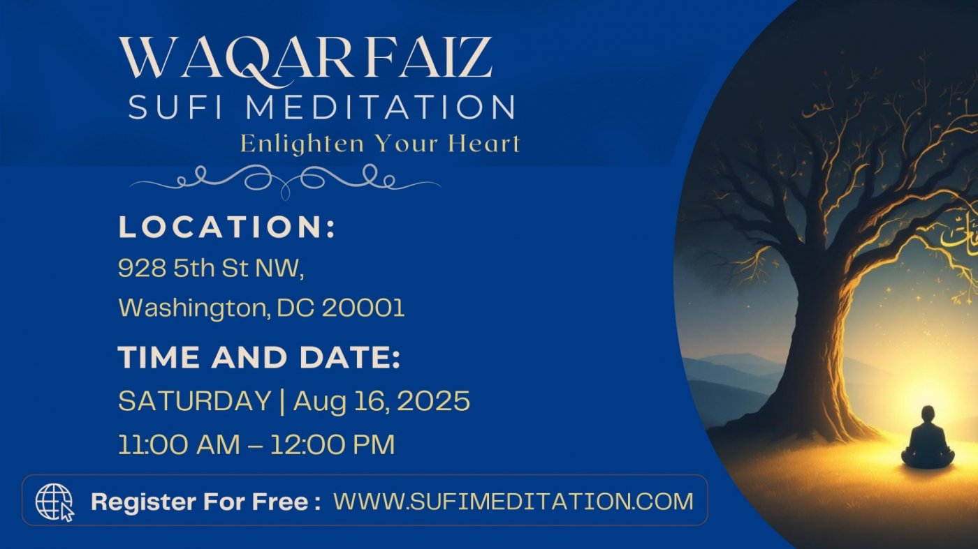 Waqar Faiz Sufi Meditation in WASHINGTON D.C., 16 August | Event in Washington | AllEvents