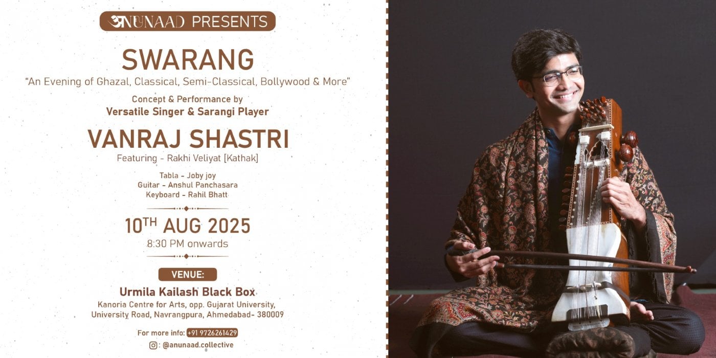 Swarang - An Evening of Ghazal, Classical, Semi-Classical, Bollywood & More., 10 August | Event in Ahmedabad