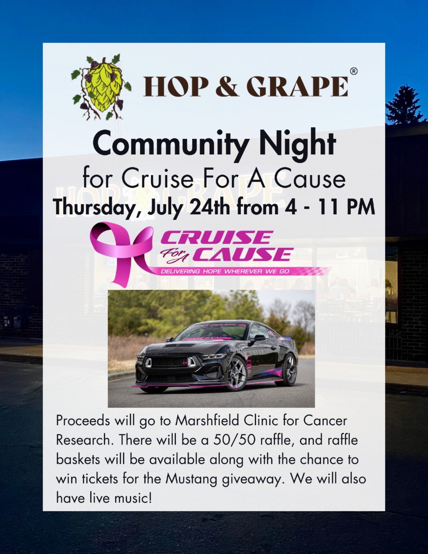 Hop and Grape Fundraiser, 24 July | Event in Marshfield | AllEvents