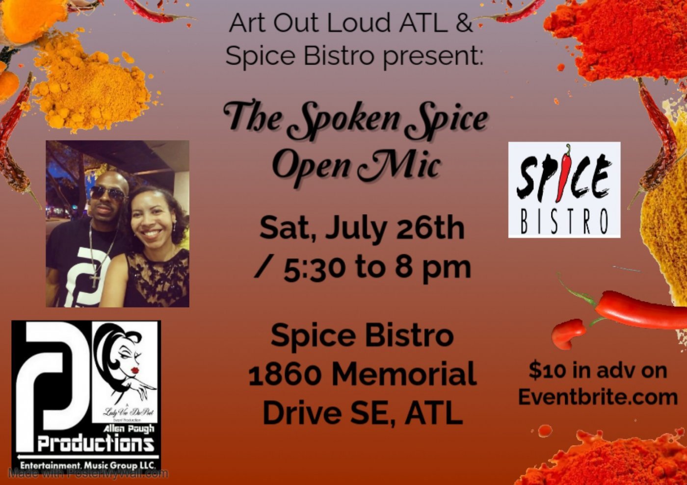 The Spoken Spice Open Mic at Spice Bistro, 26 July | Event in Atlanta | AllEvents
