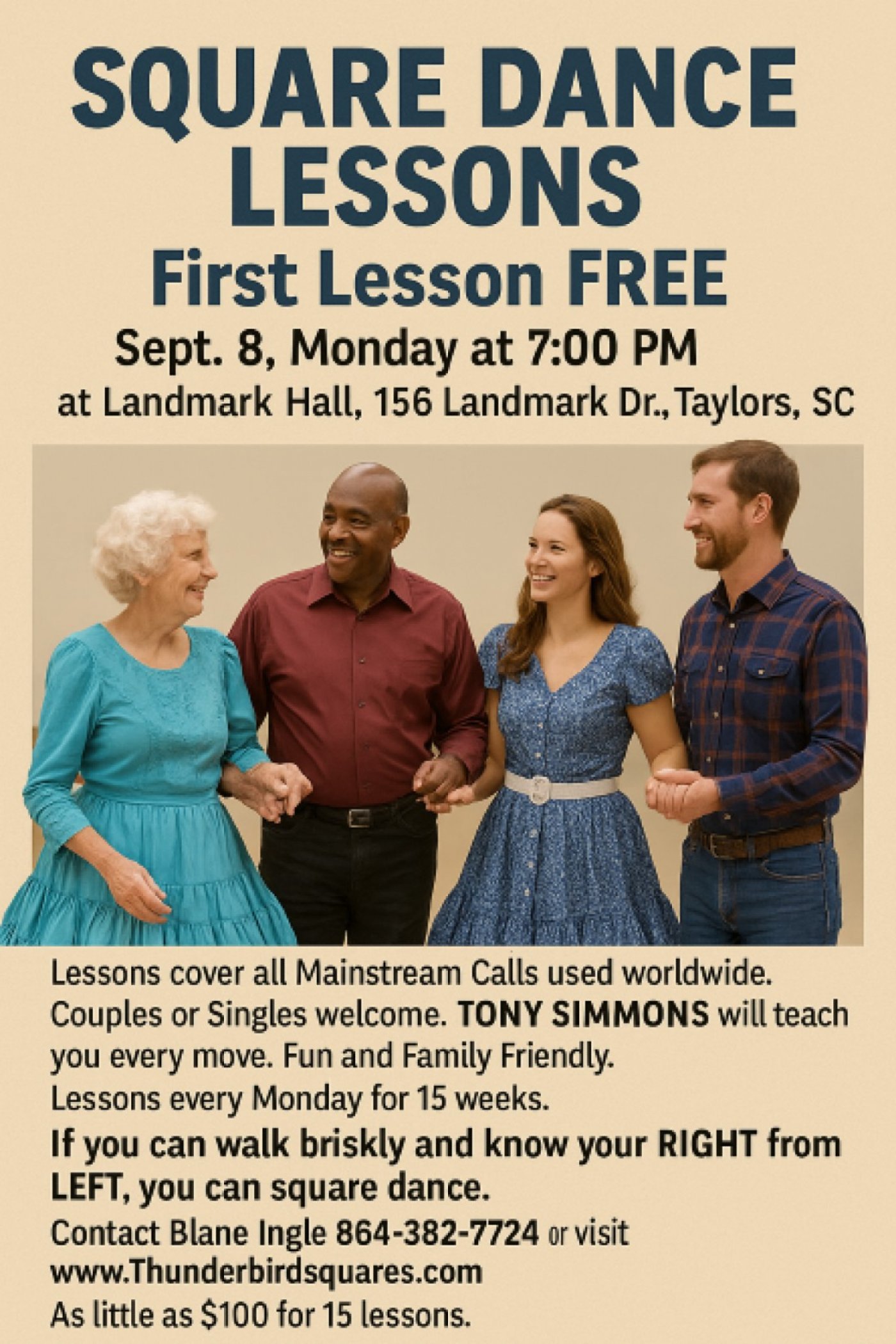Fall Square Dance Lessons-Thunderbird Squares | Event in Taylors | AllEvents