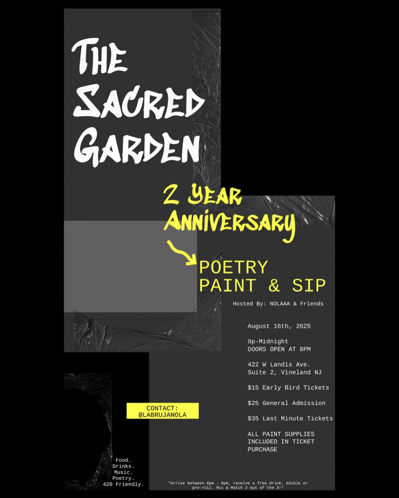 The 2 Year Anniversary PAINT AND SIP, 16 August | Event in Vineland | AllEvents