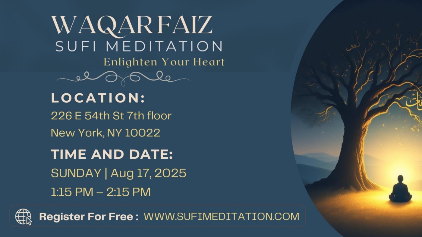 Waqar Faiz Sufi Meditation NYC - Manhattan, 17 August | Event in New York | AllEvents