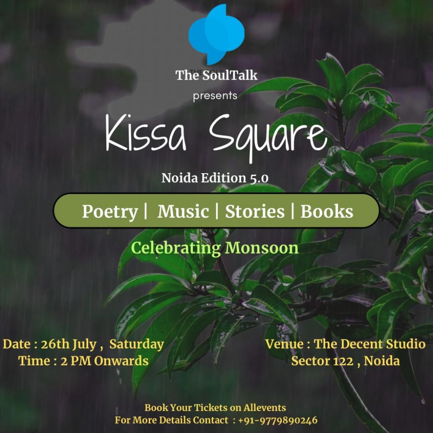 Kissa Square Celebrating Monsoon Poetry Music Books, 26 July | Event in Noida | AllEvents