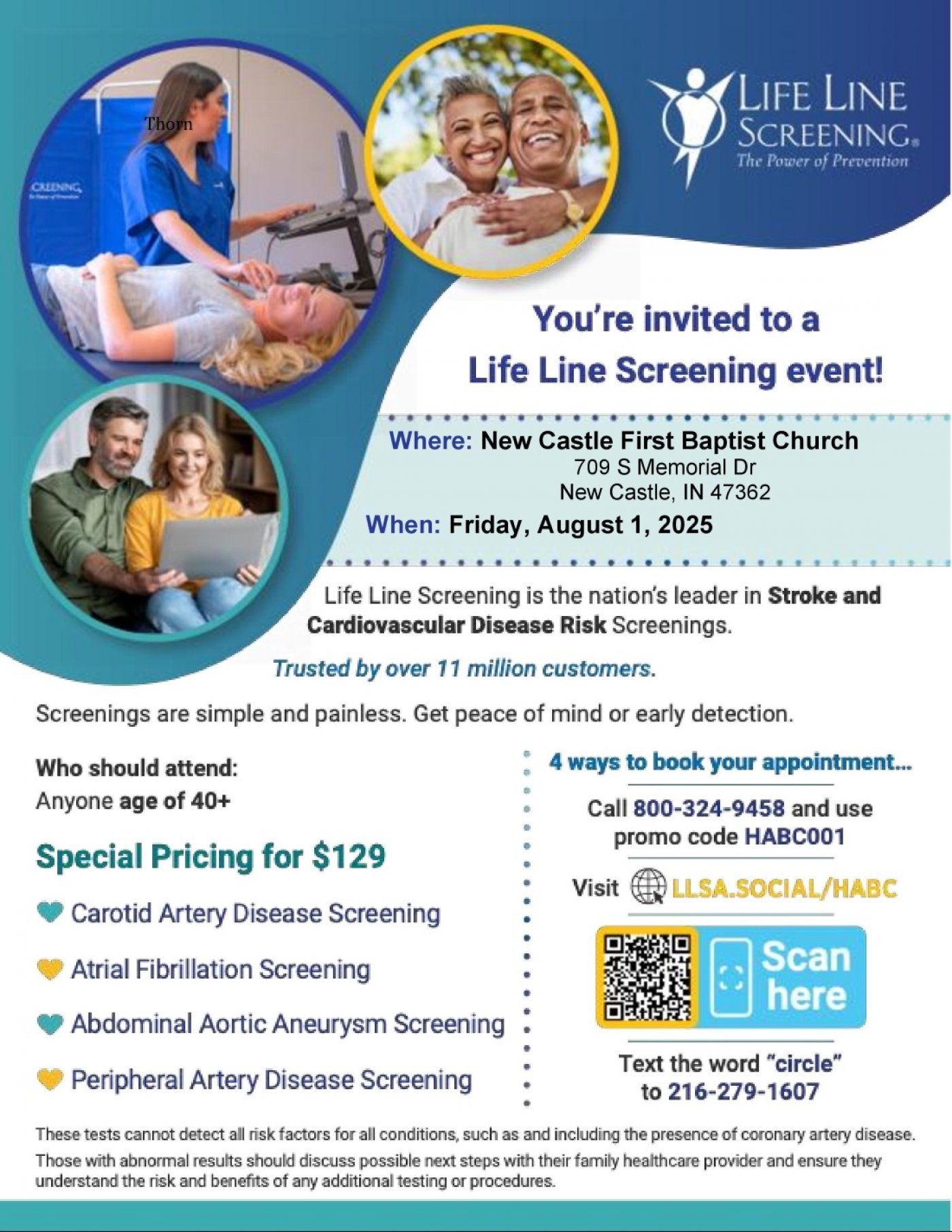 Life Line Screening, 1 August | Event in New Castle | AllEvents