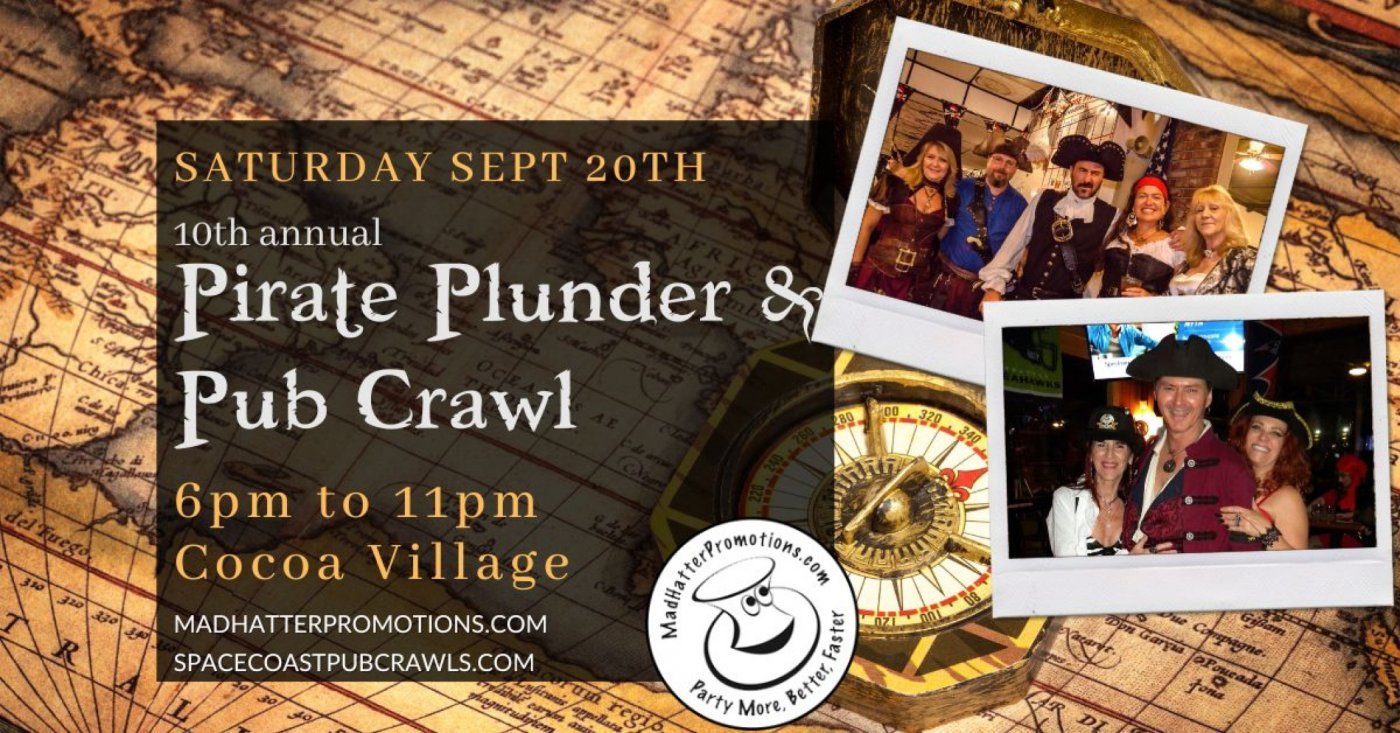 10th Pirate Pub Crawl Cocoa Village, Sat, Sep. 20, 6 pm!, 20 September | Event in Cocoa | AllEvents