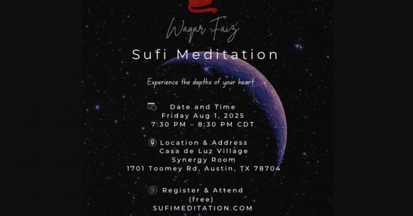 Waqar Faiz Sufi Meditation Austin, TX - FREE, 1 August | Event in Austin | AllEvents
