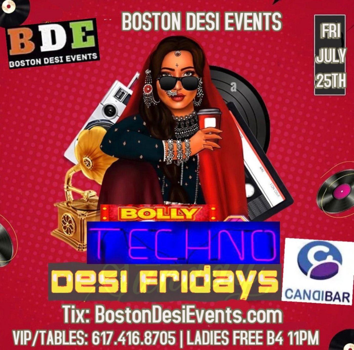 BollyTech Desi Fridays @Candibar Main Room. Ladies Free b4 11pm, 25 July | Event in Boston | AllEvents