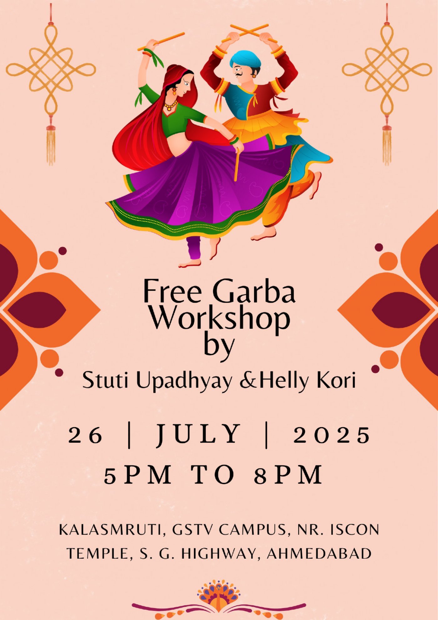 Garba Workshop by Stuti and Helly, 26 July | Event in Ahmedabad | AllEvents