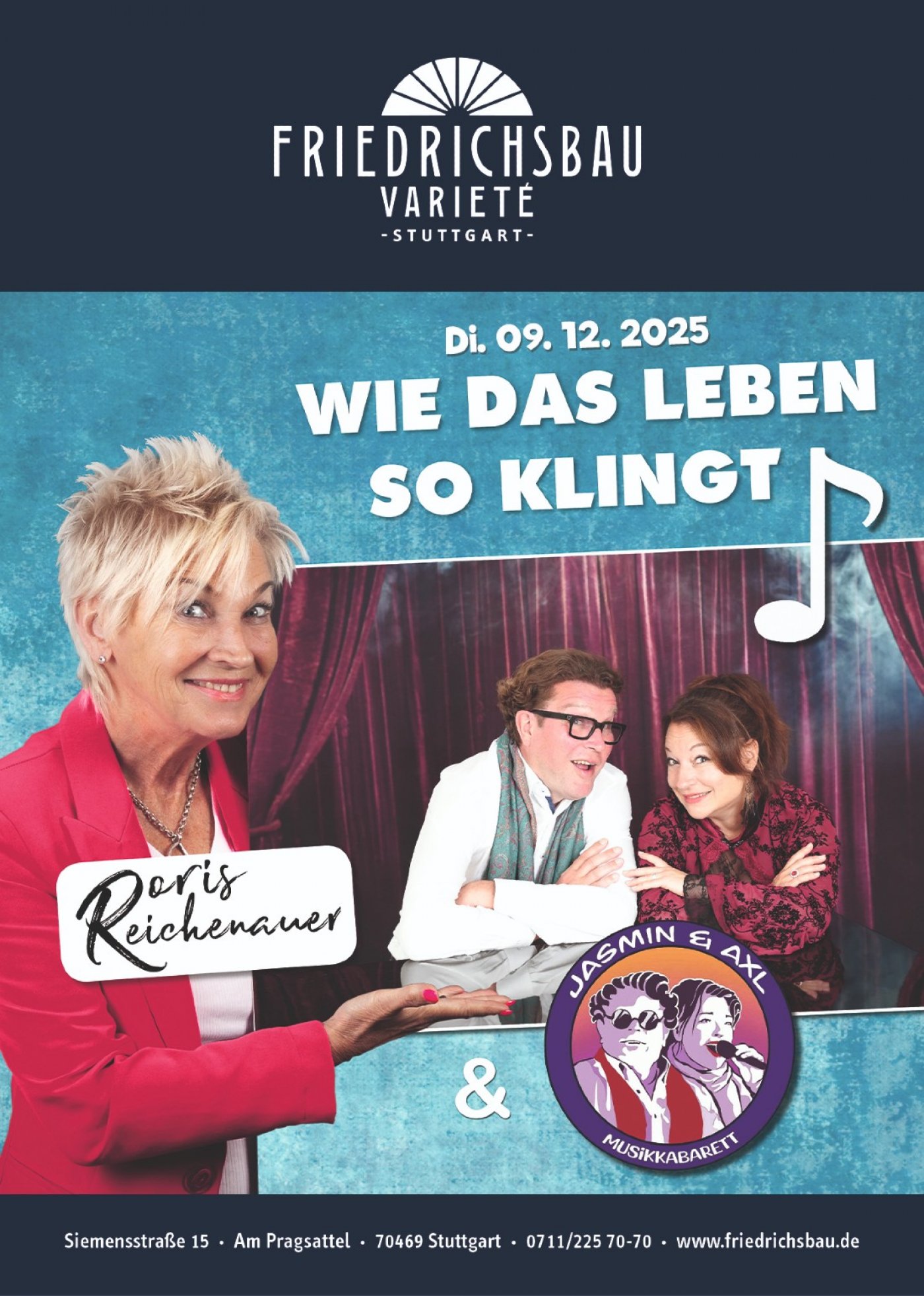 Wie das Leben so klingt -Doris Reichenauer mit Musik-Duo Jasmin & Axl, 9 December | Event in Stuttgart