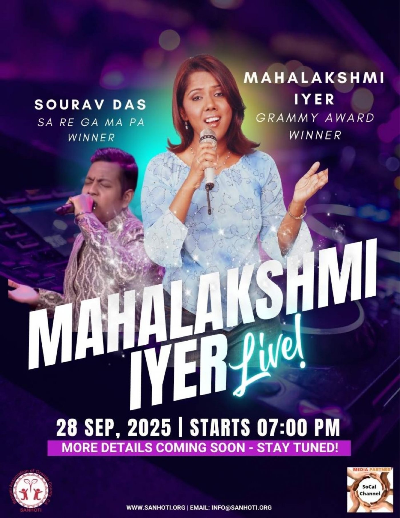 Mahalakshmi Iyer & Sourav Das Live!, 28 September | Event in Costa Mesa | AllEvents