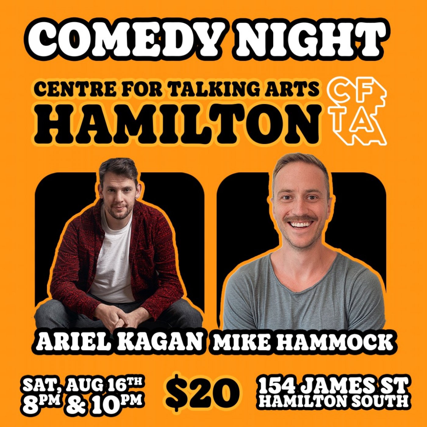 Comedy Night in Hamilton FT Mike Hammock & Ariel Kagan | One Night Only, 16 August | Event in Hamilton