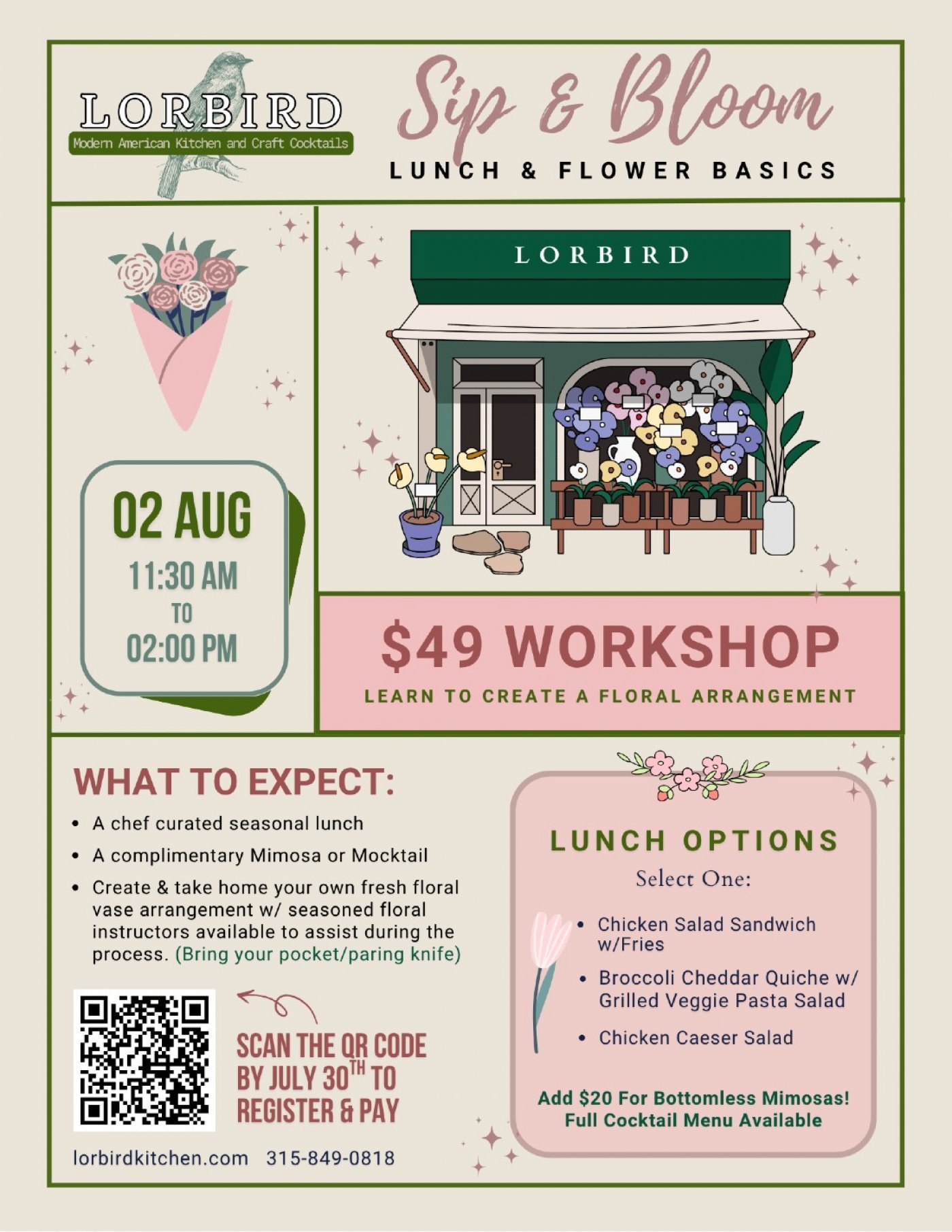 Sip & Bloom, 2 August | Event in Fulton | AllEvents