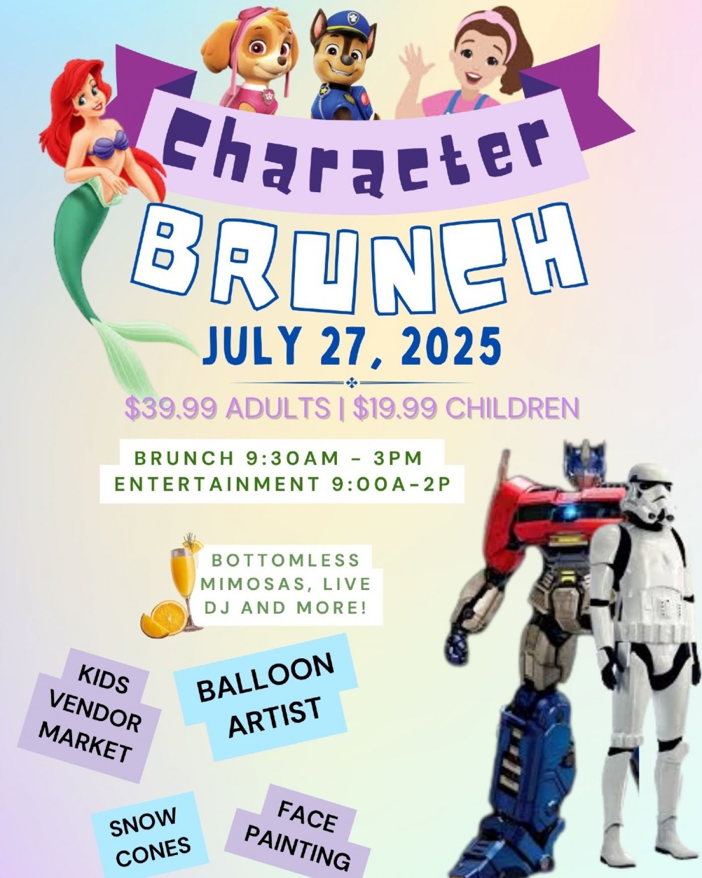 Galuppi's - Character Brunch, 27 July | Event in Pompano Beach | AllEvents
