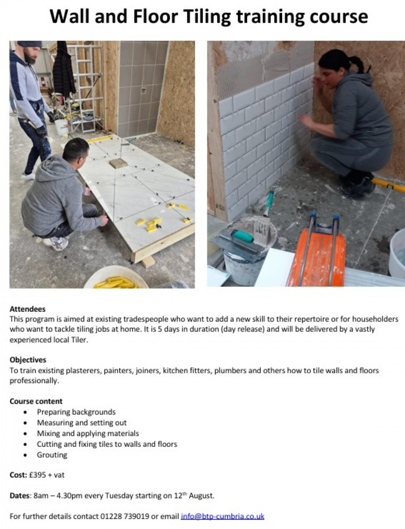 Wall and Floor Tiling Course | Event in Carlisle | AllEvents