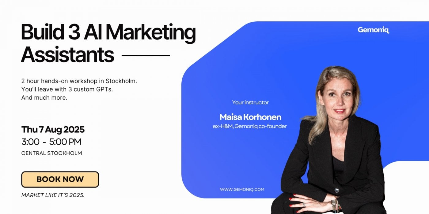 Build 3 AI Marketing Assistants | Live Workshop in Stockholm, 7 August | Event in Stockholm | AllEvents