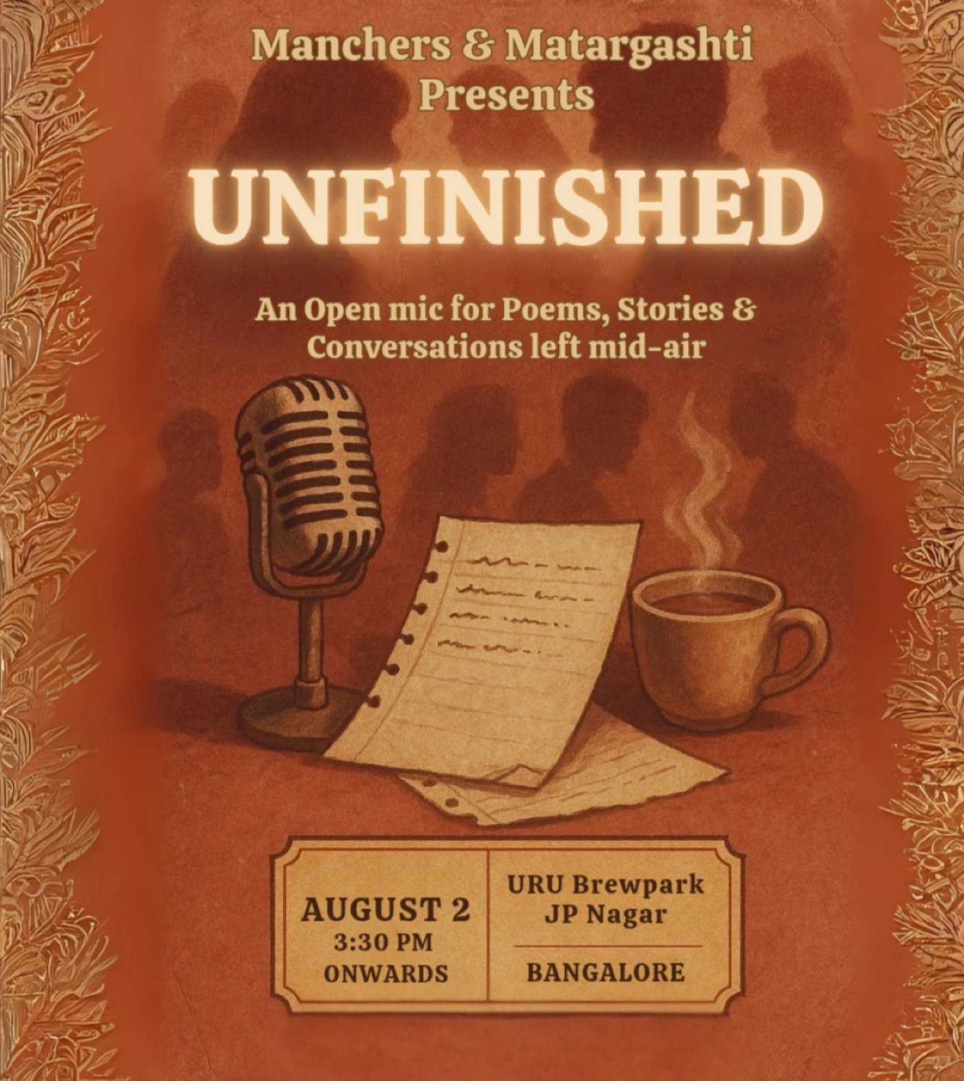 Unfinished: An Open Mic for the Unsaid, 2 August | Event in Bangalore | AllEvents