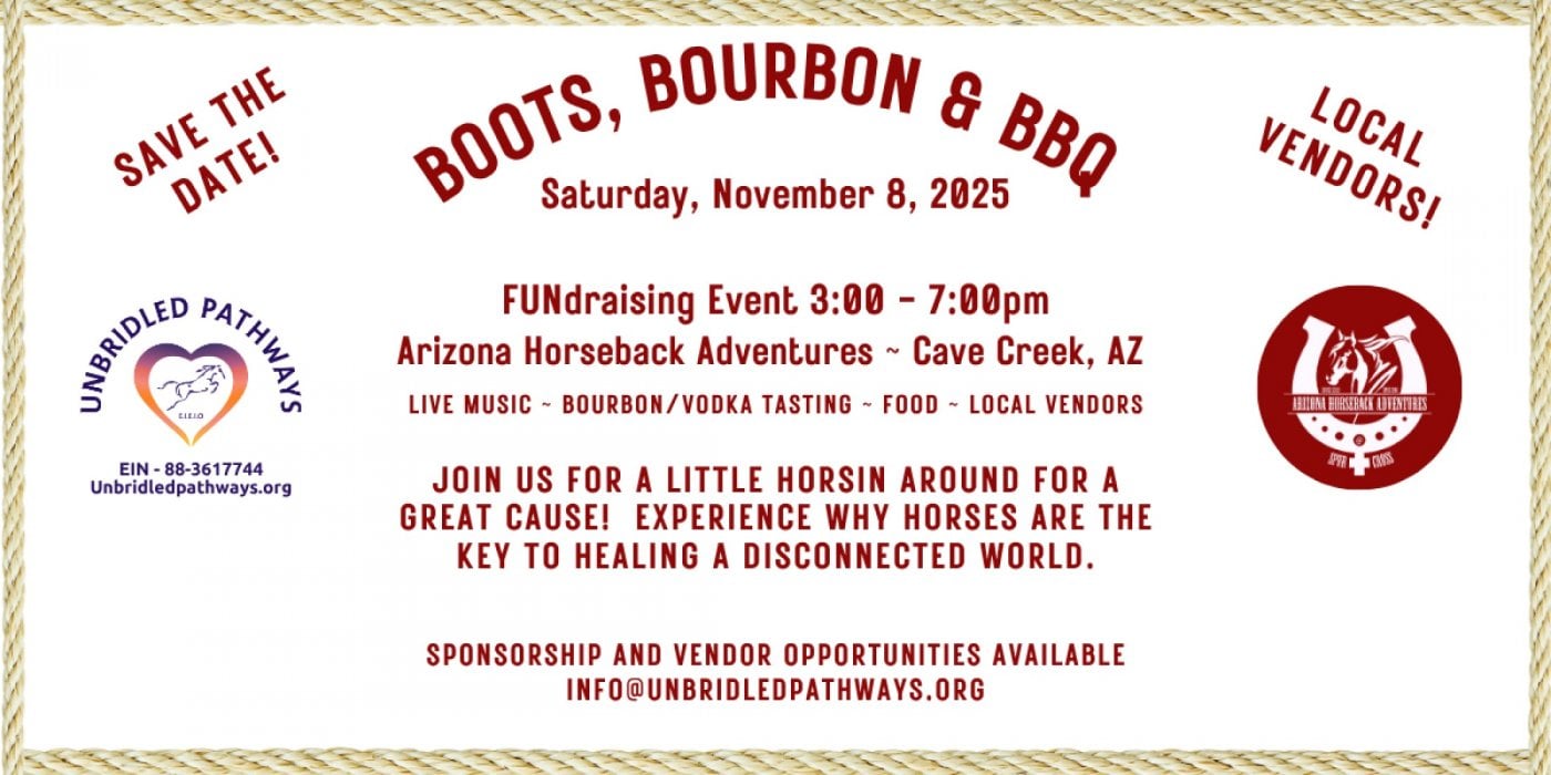 Boots, Bourbon & BBQ FUNdraiser for Unbridled Pathways, 8 November | Event in Cave Creek | AllEvents