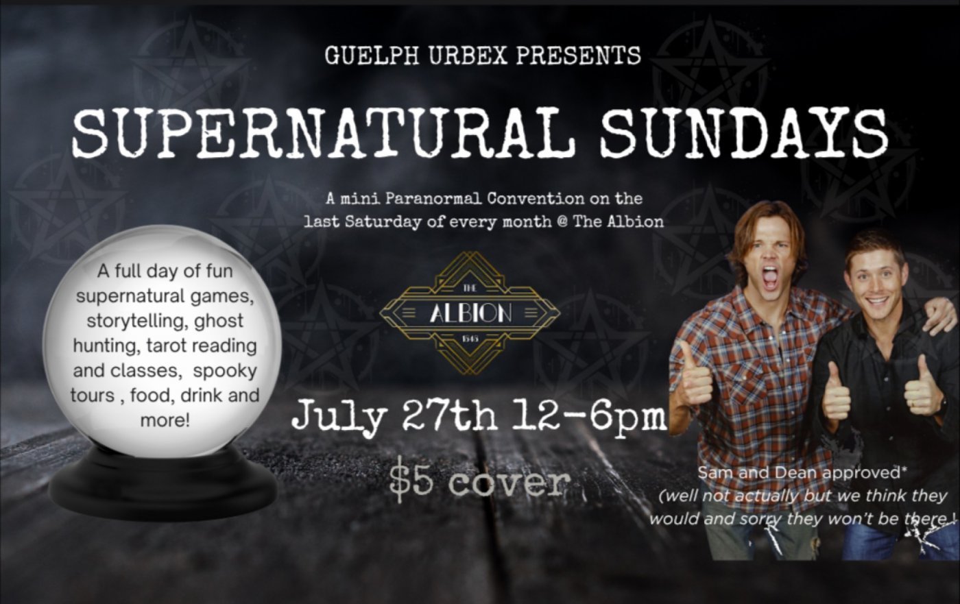Supernatural Sunday @ The Albion, 27 July | Event in Guelph | AllEvents