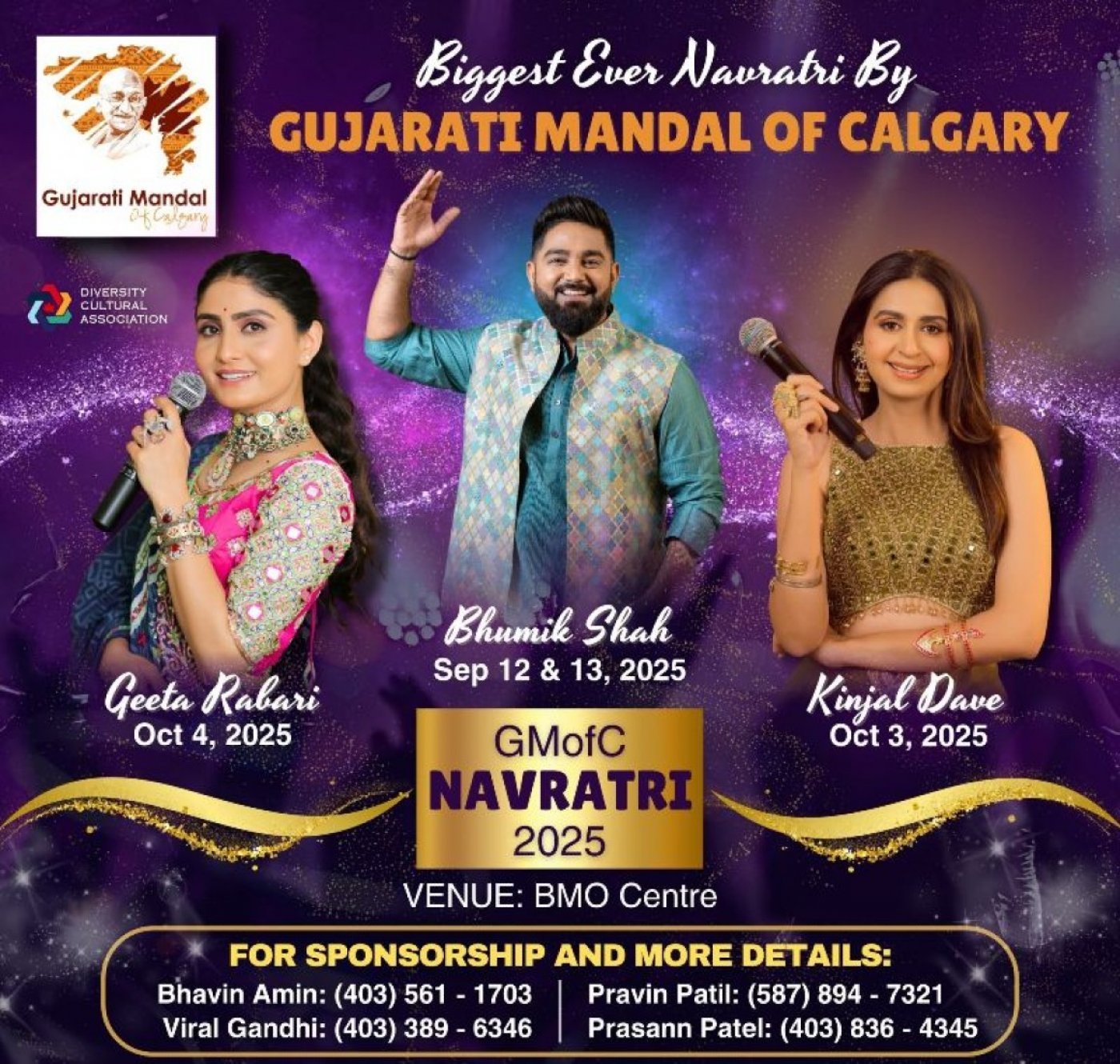 Bhaumik Shah, Kinjal Dave & Geeta Rabari Garba Calgary, 12 September | Event in Calgary | AllEvents