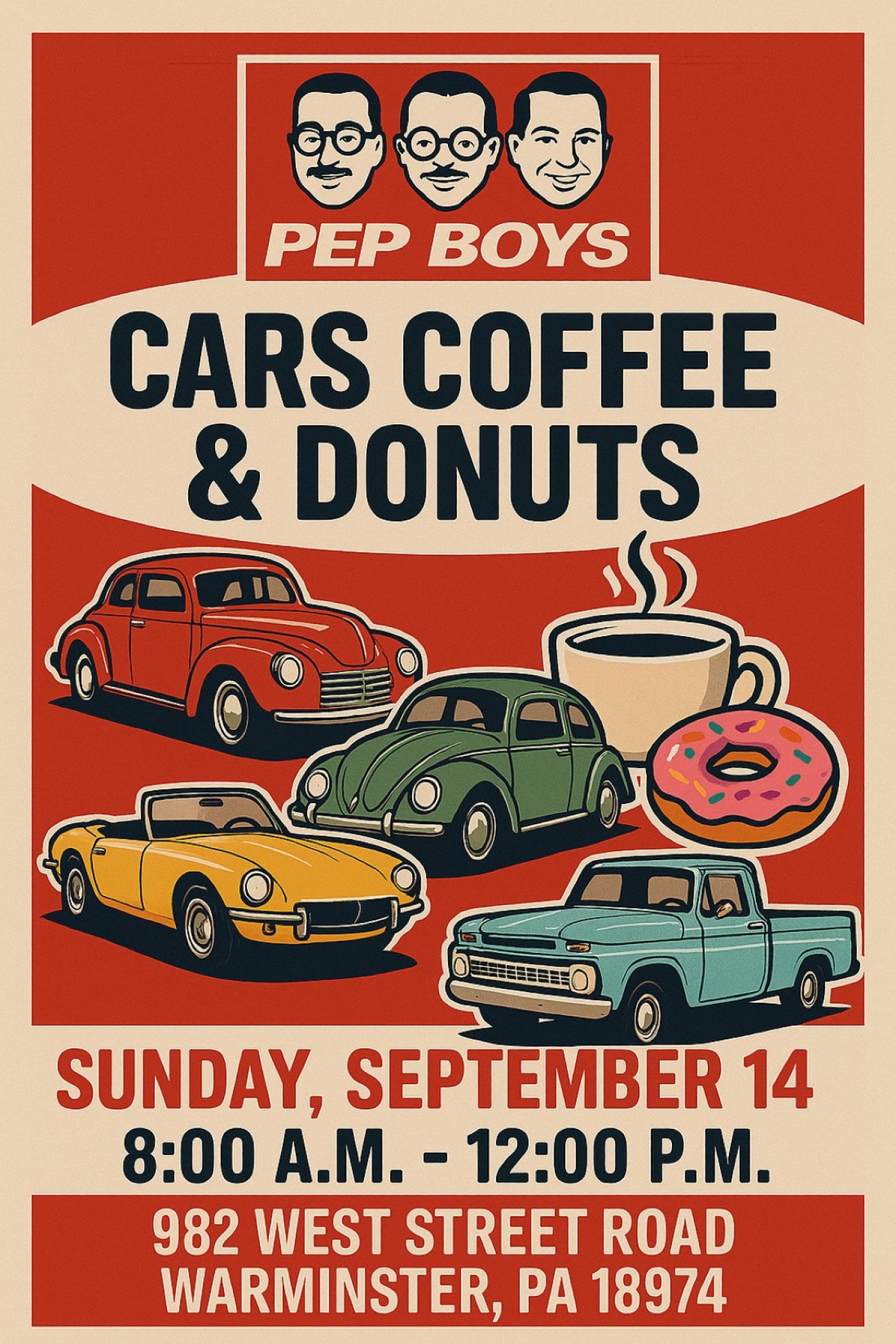 🚗🔥 PEP BOYS CARS & COFFEE – WARMINSTER, PA 🔥☕, 14 September | Event in Warminster | AllEvents