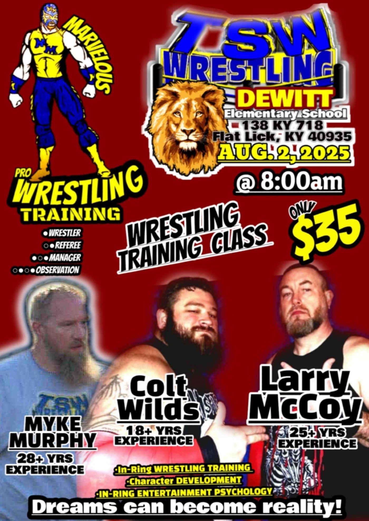 TSW Marvelous training, 2 August | Event in Flat Lick | AllEvents