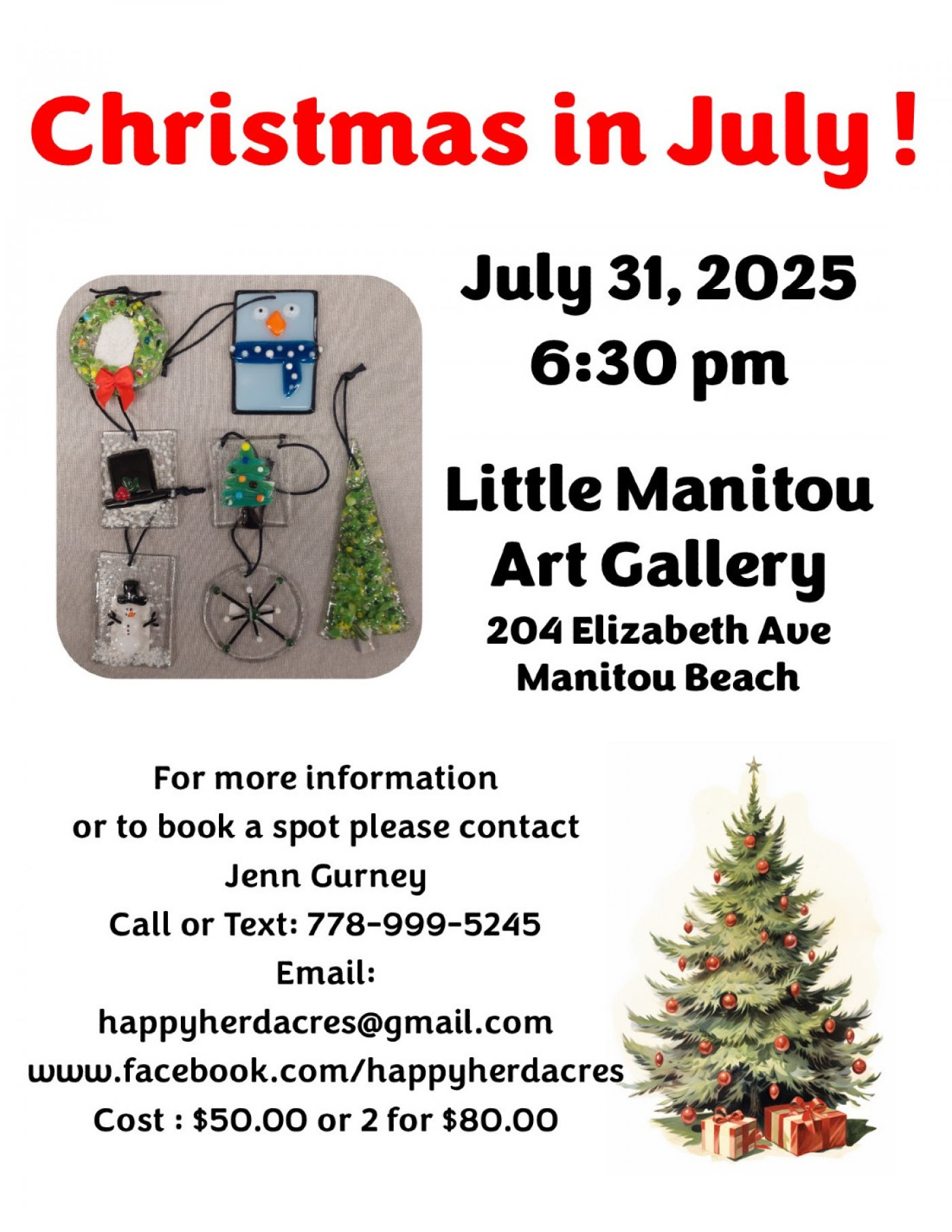 Christmas in July ! Create your own fused glass materpiece!, 31 July | Event in Humboldt | AllEvents