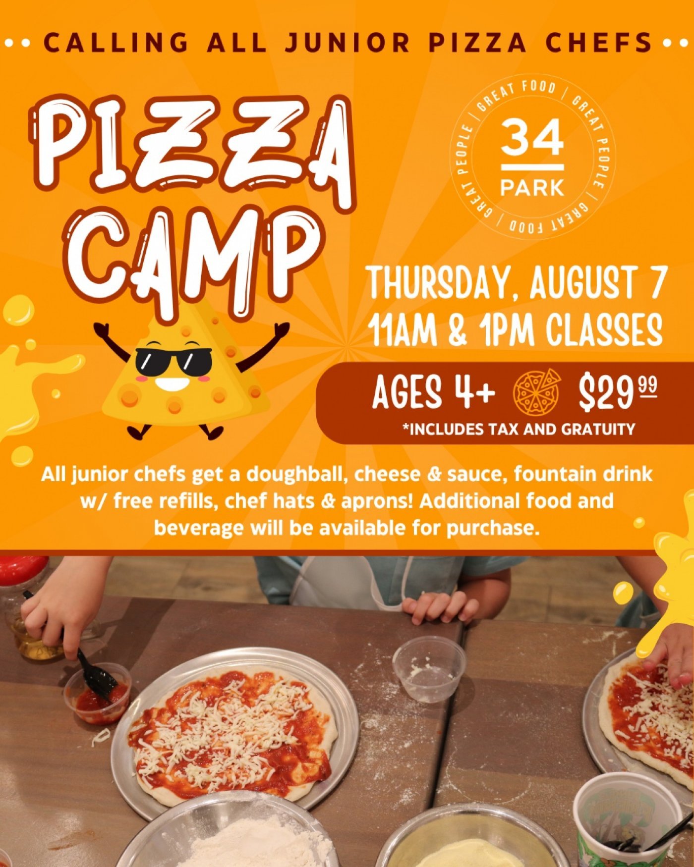 34 Park Hosts Second Hands-On Pizza Camp for Kids on August 7, 7 August | Event in Andover | AllEvents